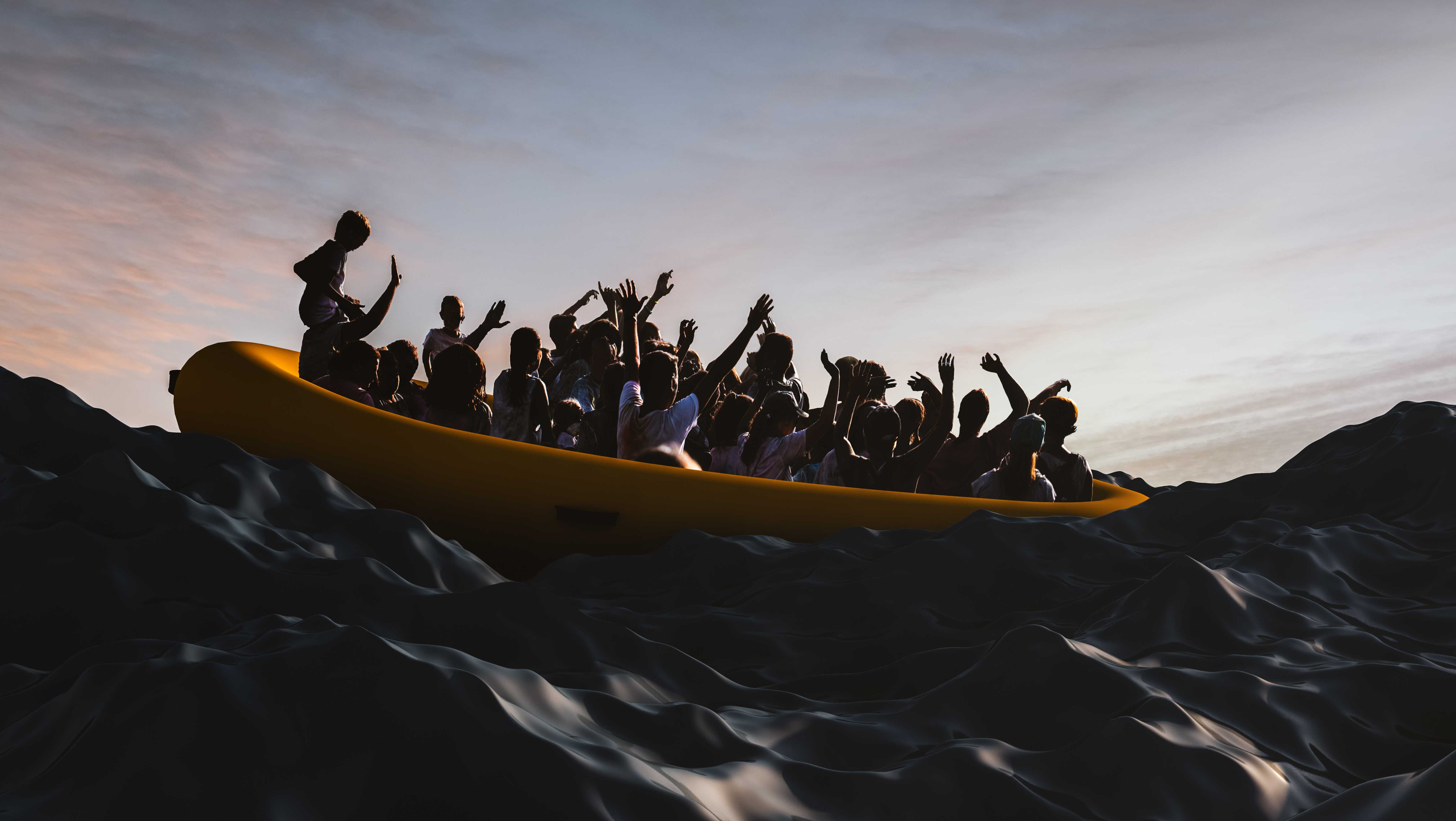 Illegal Migrant overcrowded boat